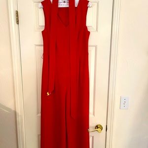 Calvin Klein Red Wide Leg Jumpsuit